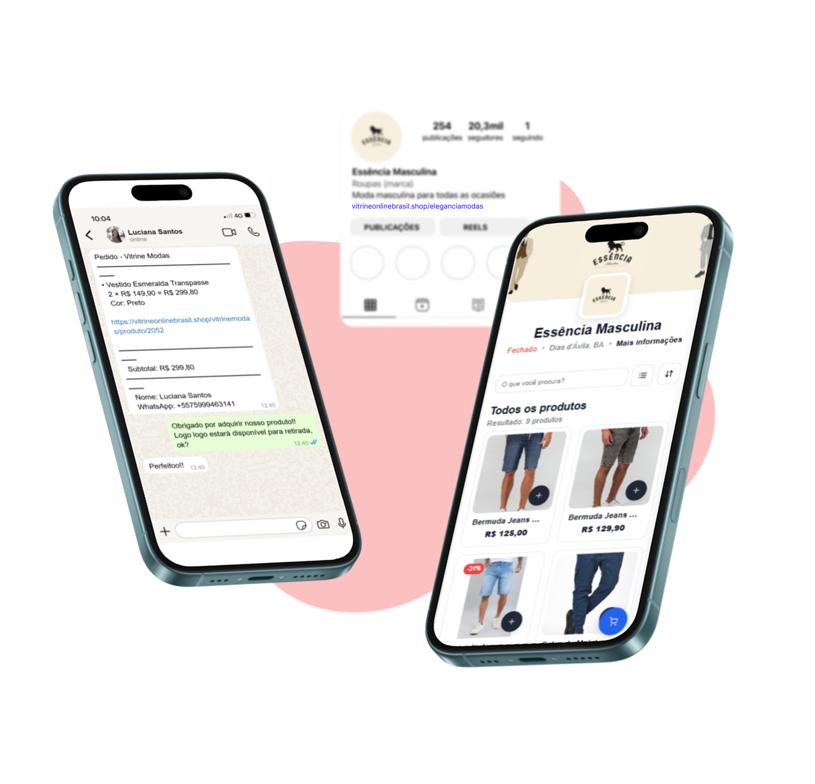 Tela do catálogo de produtos finalizado em um celular